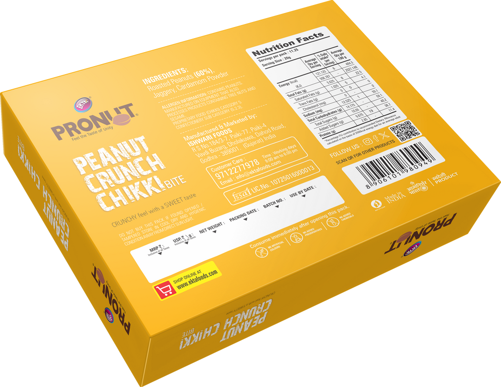 PRONUT Peanut Crunch Chikki Bite-250gm