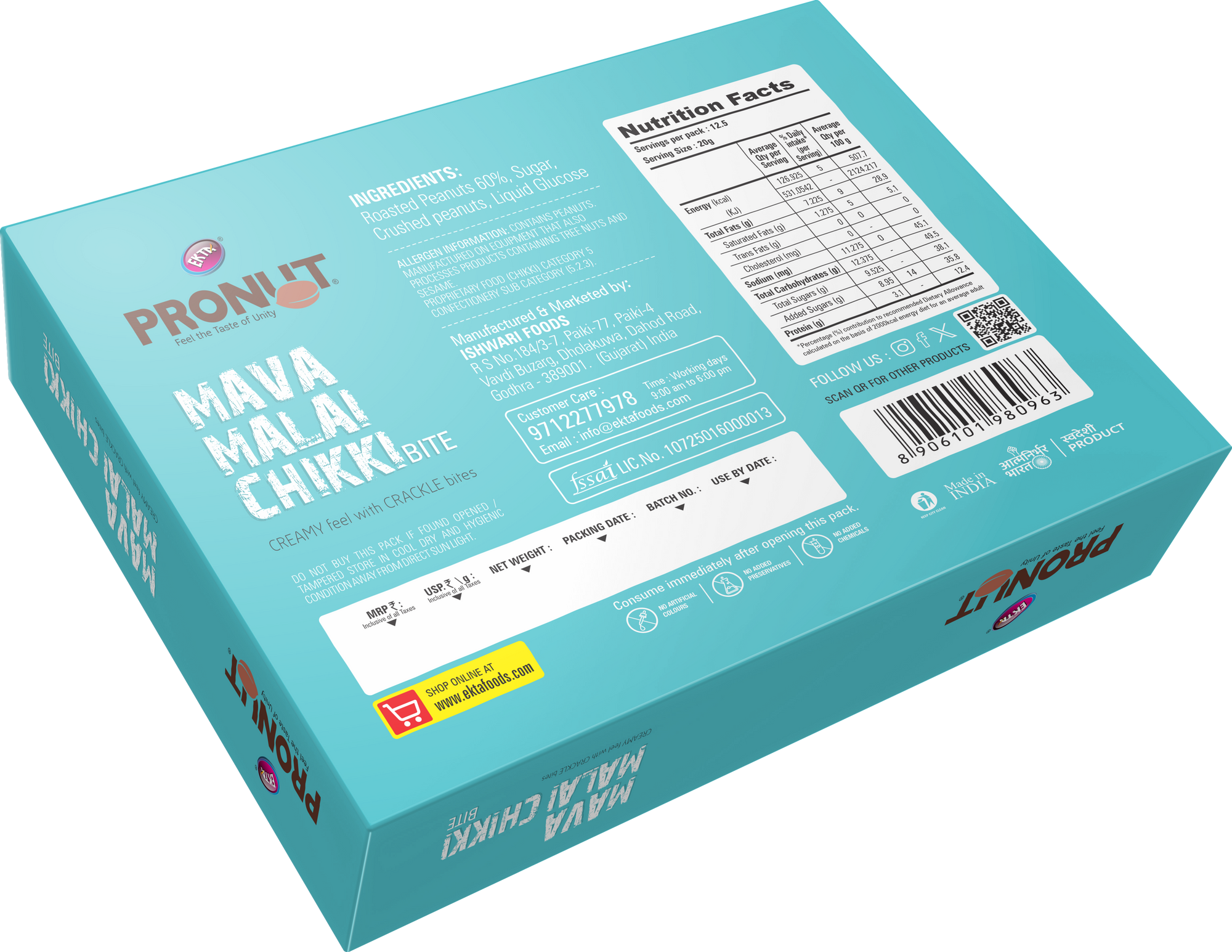 PRONUT Mava Malai Chikki Bite-250gm