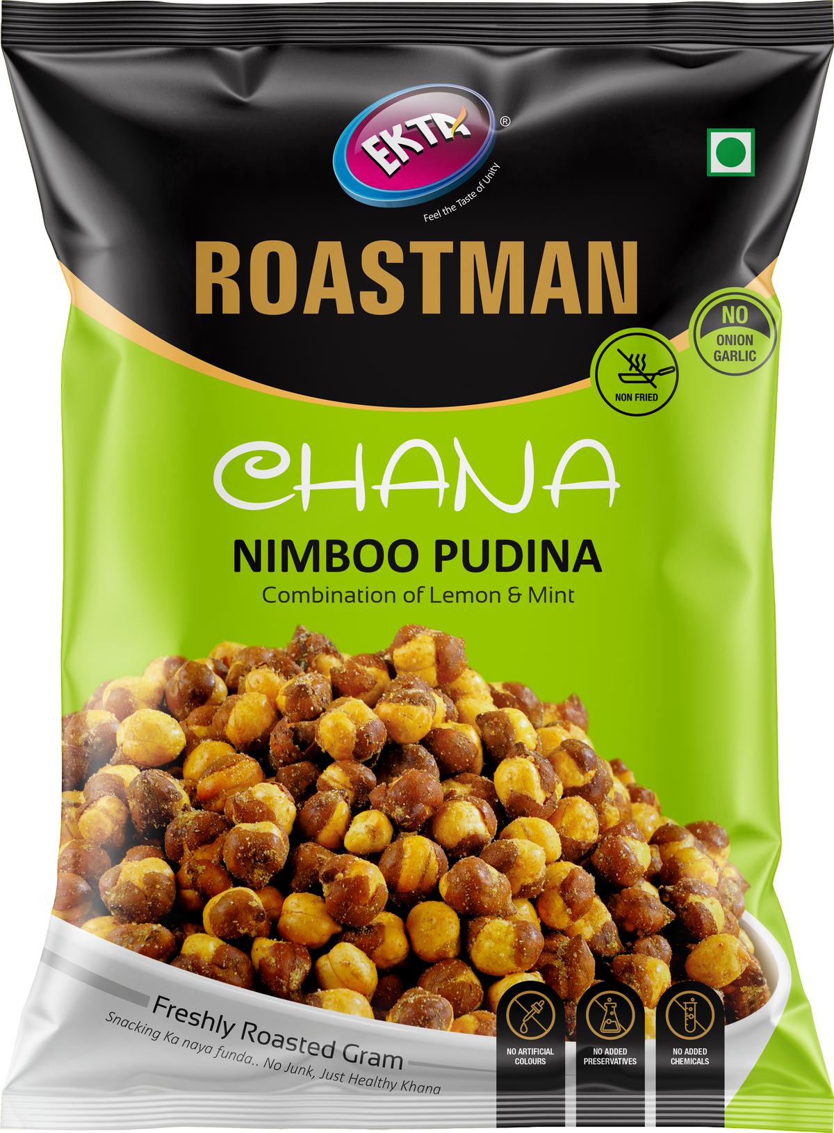 EKTA Roastman Roasted Chana Nimboo Pudina-200gm